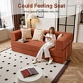 thumbnail image 2 of 78.7" W Combination Sofa, Convertible Sofa Couch,Corduroy Boneless Floor Sleeper Sofa for Small Spaces Comfort For Apartment Bedroom,Orange, 2 of 10