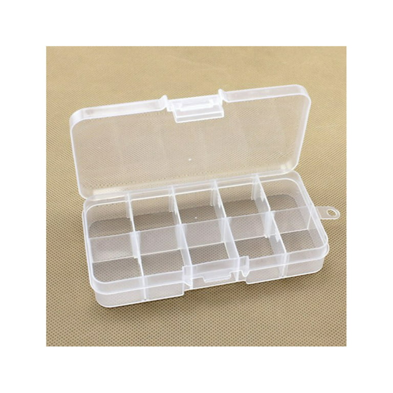10 Compartment Organizer Clay Bead Container Jewelry Box Acrylic Green 