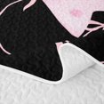 thumbnail image 5 of Erosebridal Sassy Satin Bow Ribbon Quilt King for Girls, Romantic Floral Print King Coverlet Set, 3 Pieces 1 Bedspread and 2 Pillowcases, 5 of 7