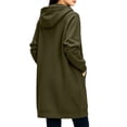 thumbnail image 4 of Hilenly Womens Long Zip Up Hoodies Tunic Sweatshirt Dress Comfortable Fall Jacket with Pockets, 4 of 10