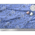 thumbnail image 3 of Soimoi Blue Moss Georgette Fabric Berries & Leaves Print Fabric by Yard 44 Inch Wide, 3 of 3