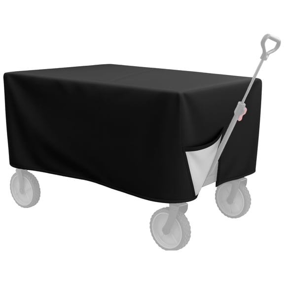 Wagon Cover, Waterproof Foldable Camping Wagon Rain Cover, Outdoor Cart Dust Protector, Black 600D Oxford Fabric, Fits 38.2 in x 22 in x 20.1 in