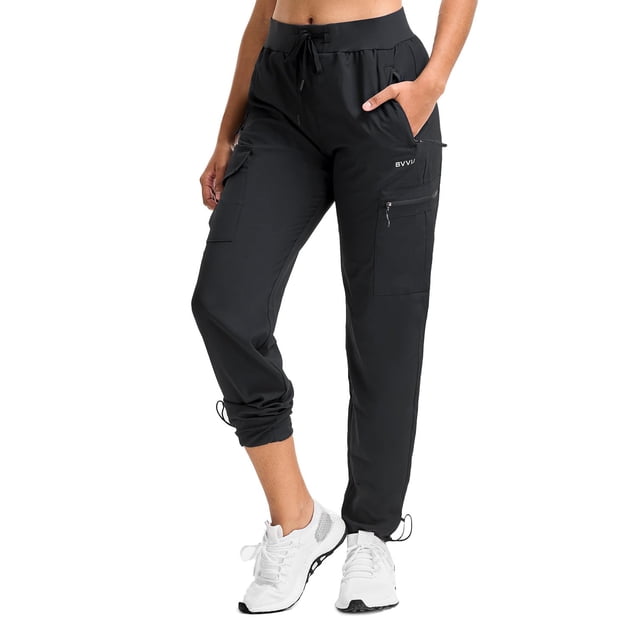 Pantalones de senderismo BVVU, ligeros, de secado rápido, impermeables, para mujer