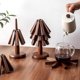 thumbnail image 4 of Salvamanteles de madera xinyu para platos calientes juego de 3 piezas forma de árbol nogal negro, 4 of 7
