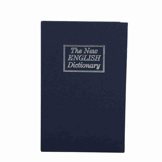 Caja de seguridad con cerradura de diccionario, libro secreto, dinero en efectivo, joyas, caja de seguridad oculta (azul oscuro)