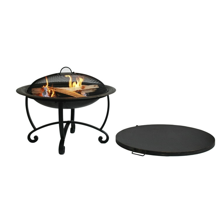 Island Retreat Riverside 29-in Wood Fire Pit Set - Heavy
