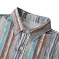 thumbnail image 4 of Chemise à Manches Longues pour Homme Mode Homme Automne Hiver Poche Latérale Simple Col Montant Chemise à Manches Longues Rayée Haut, 4 of 9