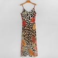 thumbnail image 5 of Leopard Print Autumn Leaves Pattern Sleeveless Dress Loose Women's Dress Dresses Luxury Evening Dresses, 5 of 9