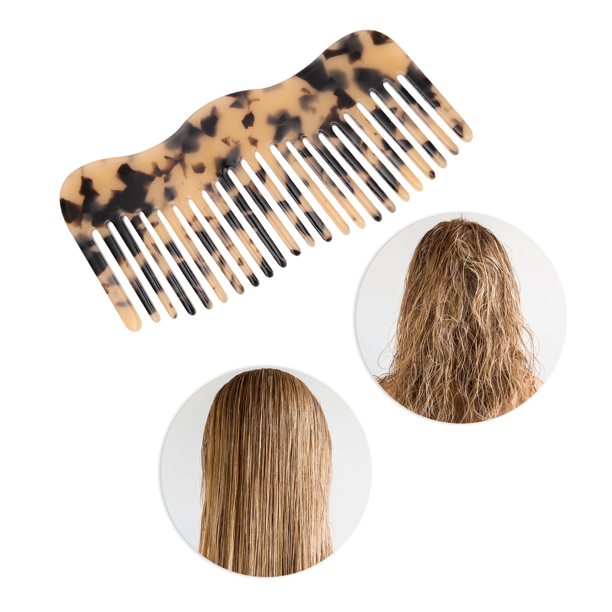 Unique Bargains 1 Pc Irregular Simplicity Hair Comb for All Hair Types Styles Light Brown