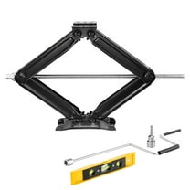 KFFKFF 5000 lbs RV Scissor Jacks, 4-23.4 in Stabilizer Leveling Jacks, Set of 4, Durable RV Support Jacks with Crank Handle, Socket, and Bubble Levels, Resistant to Bending or Deformation