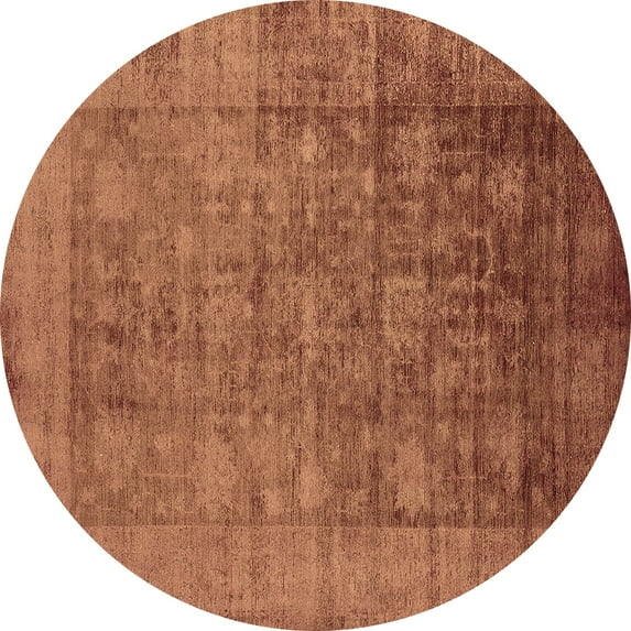Ahgly Company Indoor Round Oriental Brown Industrial Area Rugs, 6' Round