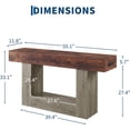 thumbnail image 7 of 55” Entryway Table with Charging Station & LED Light, Narrow Sofa Table for Hallway Living Room, Modern Farmhouse Console Table with Storage Shelf, Brown and Gray, 7 of 7