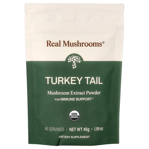 Real Mushrooms Turkey Tail, Mushroom Extract Powder, 1.59 oz (45 g)