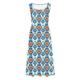 thumbnail image 5 of Bajo Vestido Pantalones Cortos Mujeres Casual Cuello Redondo Impresión Bolsillos sin Mangas Vestido Verano Vestido Corto para Mujeres Verano, 5 of 5