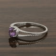 thumbnail image 3 of 5MM Round Shape Amethyst 925 Sterling Silver Solitaire Women Anniversary Ring, 3 of 7