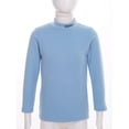 thumbnail image 3 of YEAHDOR Kids Girls Warm Ribbed Thermal Underwear Letters Print Neckline Long Sleeve Undershirt Tops Light Blue 15-16, 3 of 7