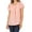 Dusty Pink, variant on Women's Casual Pleated Front Petal Cap Sleeve Round Neck Blouse