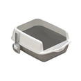 thumbnail image 2 of Cat Litter Tray, Cat Litter Box Anti Splashing Sturdy with High Side Large Tall Gray, 2 of 9