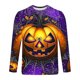 thumbnail image 4 of Blusas y camisas de manga larga con cuello redondo para hombre, estilo casual, cuello redondo, manga larga, camiseta estampada de Halloween, blusas, blusas de poliéster para hombre., 4 of 5