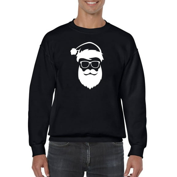 Cool Santa With Glasses Men Sweatshirt, Male x-Large