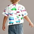 thumbnail image 5 of Riecok Toddler Kids Boys Girls Cotton T-shirt Crewneck Comfortable Shirt Kids Clothes Toddler Kids Boy 2025 Lightweight Trendy Outfits Blouses Top Summer 18 Months Sky Blue, 5 of 7