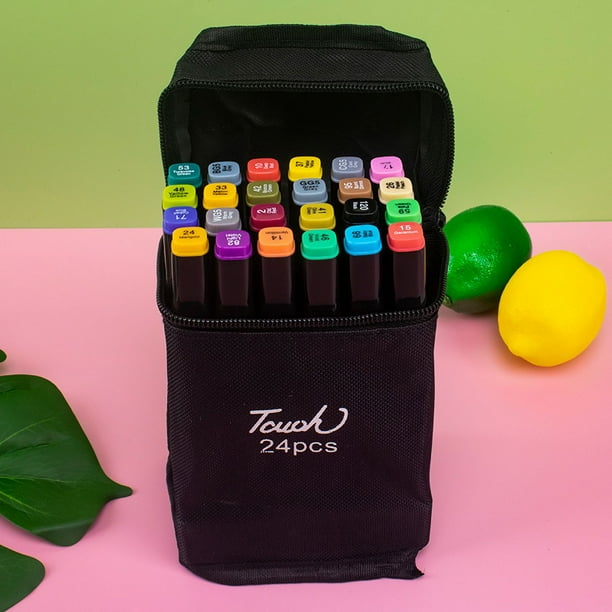 Juego de rotuladores negros de doble punta, pincel de color aceite de secado rápido, bolígrafo de acuarela grande para niños en edad escolar