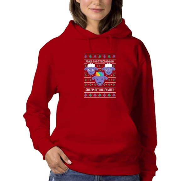 Rainbow Sheep Of The Family Hoodie Women -Smartprints Designs, Female Small