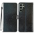 thumbnail image 6 of For Samsung Galaxy S23 Ultra Wallet Case Bling Shiny with RFID Blocking Card Slots Holder Premium PU Leather Magnetic Kickstand Shockproof Wrist Strap Removable Flip Protective Cover, Black, 6 of 7
