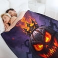 thumbnail image 6 of GXFC Halloween Pumpkin King blanket, comfortable and soft, warm casual blanket, printed design, winter sofa dormitory home decoration, must-have travel product. Size is 40x50 inches., 6 of 9