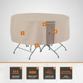 thumbnail image 4 of Modern Leisure Monterey Round Outdoor Patio Table & Chair Set Cover, 94" Dia x 23"H, Beige, 4 of 13