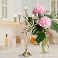 thumbnail image 6 of Romantic Hamptons Tall Five Candle Gold Candelabra, Fits Taper Candles, Hand Crafted of Aluminum, 14.5 D x 24.75 H Inches, 6 of 7