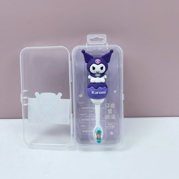 Nuevo cepillo de dientes Kawaii Sanrio Kitty Kuromi MyMelody Anime cepillo de dientes de fibra portátil de viaje de pelo suave cepillo de limpieza Oral