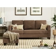 thumbnail image 5 of Homall 70" Length Sectional L-Shaped Sofa 3-Seat Couch with Reversible Chaise for Small Living Room, Apartment and Small Space, Brown, 5 of 8