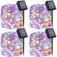 thumbnail image 1 of Solar Fairy Lights Outdoor Waterproof, 4 Pack Each 33ft 100 LED Solar Fairy Lights Copper Lights, 8 Modes Twinkle Lights for Christmas Garden Yard Patio Fence Wedding Decoration,Multicolor, 1 of 8