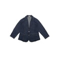 thumbnail image 1 of Chaquetas de talgrande pamujer Blazer de solade denim elástico con bloque de color en contraste Azul vaquero 3XL, 1 of 5