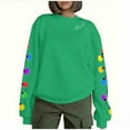 thumbnail image 2 of Mifsaly Women Christmas Sweatshirt Funny Fleece Letter Print Xmas Pullover Tops Oversized Crewneck Long Sleeve Shirts Casual Bright and Merry T-Shirts Holiday Workout Blouse 2025 Festival Outfits, 2 of 9