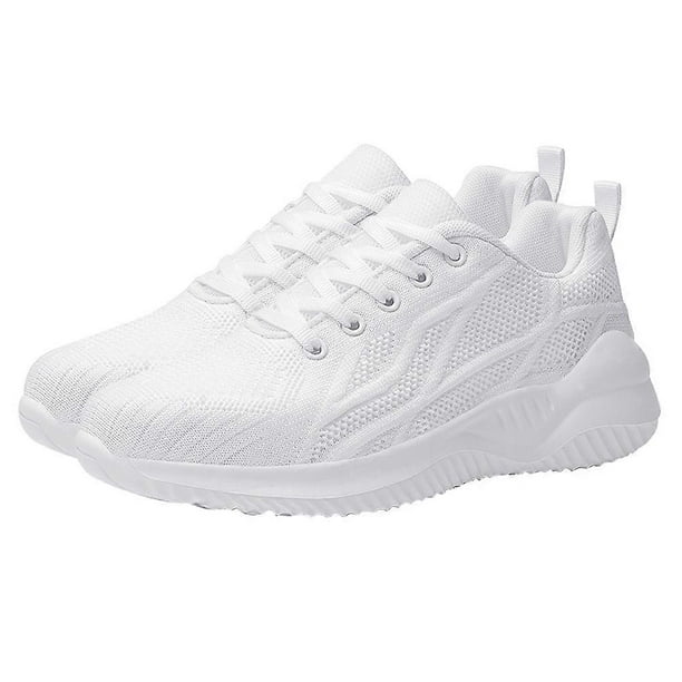 Comfortable Casual Sports Shoes For Adults In White Mesh For Running Walking And Sports Activities - 1 Pair