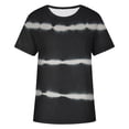 thumbnail image 4 of Womens Summer Tops Patchwork Round Neck Loose Short Sleeve Tee Tops Casual T-Shirt for Women Vacation Tunic Tops, 4 of 5