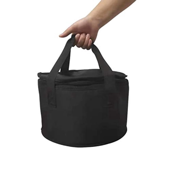 Haimei Round Insulated Casserole & Pie Carrier, Polyester Thermal Lunch Bag for Hot Cold Food, Black, 11 Inch Diameter