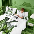 thumbnail image 3 of meiyoeat Kids Camping Themed Bed Sheets For Boys,Rustic Cabin Camper Monogrammed K Full Size Sheets,4pcs,1 Flat Sheet,1 Fitted Sheet and 2 Pillowcases, 3 of 6