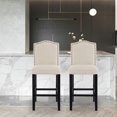 thumbnail image 2 of Fabric Upholstered Beige Counter Height Dining Chair with Nailhead Trim,Set of 2, 2 of 8
