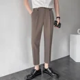 thumbnail image 2 of Pantalones de traje recto para hombre, pantalones para hombre de talla grande, marrón, ropa de verano de primavera 2024, reseñas elegantes de Corea, muchos pantalones casuales delgados, 2 of 5