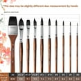 thumbnail image 5 of Watercolor Brushes Professional, Fuumuui 10Pcs Synthetic Squirrel Hair Paint Brush Set for Artists with Wide Flat, Round, Detail, Dagger, Cat's Tongue for Watercolor Gouache Inks Painting, 5 of 7