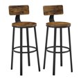 thumbnail image 1 of VASAGLE Industrial 28.8" Height Bar Stools with Back, Brown, Set of 2, 1 of 7