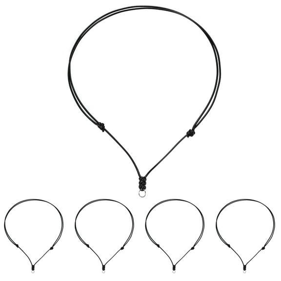 REGALWOVEN Adjustable Necklace Cords Handmade Craft Ropes with Metal Ring for Hanging Pendants DIY Black 0.045 in