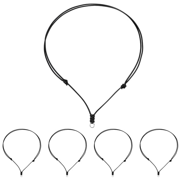 5pcs Adjustable Necklace Cords 1.5MM Thick 18-30 Inch Handmade Craft Ropes with Metal Ring