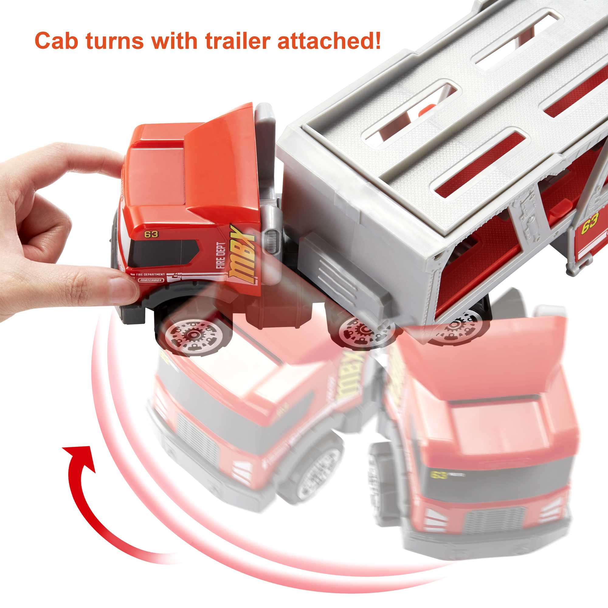 Matchbox Fire Rescue Hauler Playset with Detachable Cab, 1:64 Scale Toy Firetruck & 8 Accessories - image 5 of 10