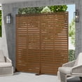 thumbnail image 5 of MAYEERTY 72×35" Outdoor Brown Metal Privacy Panel Screen for Backyard & Garden, Louvered Pattern, 5 of 8
