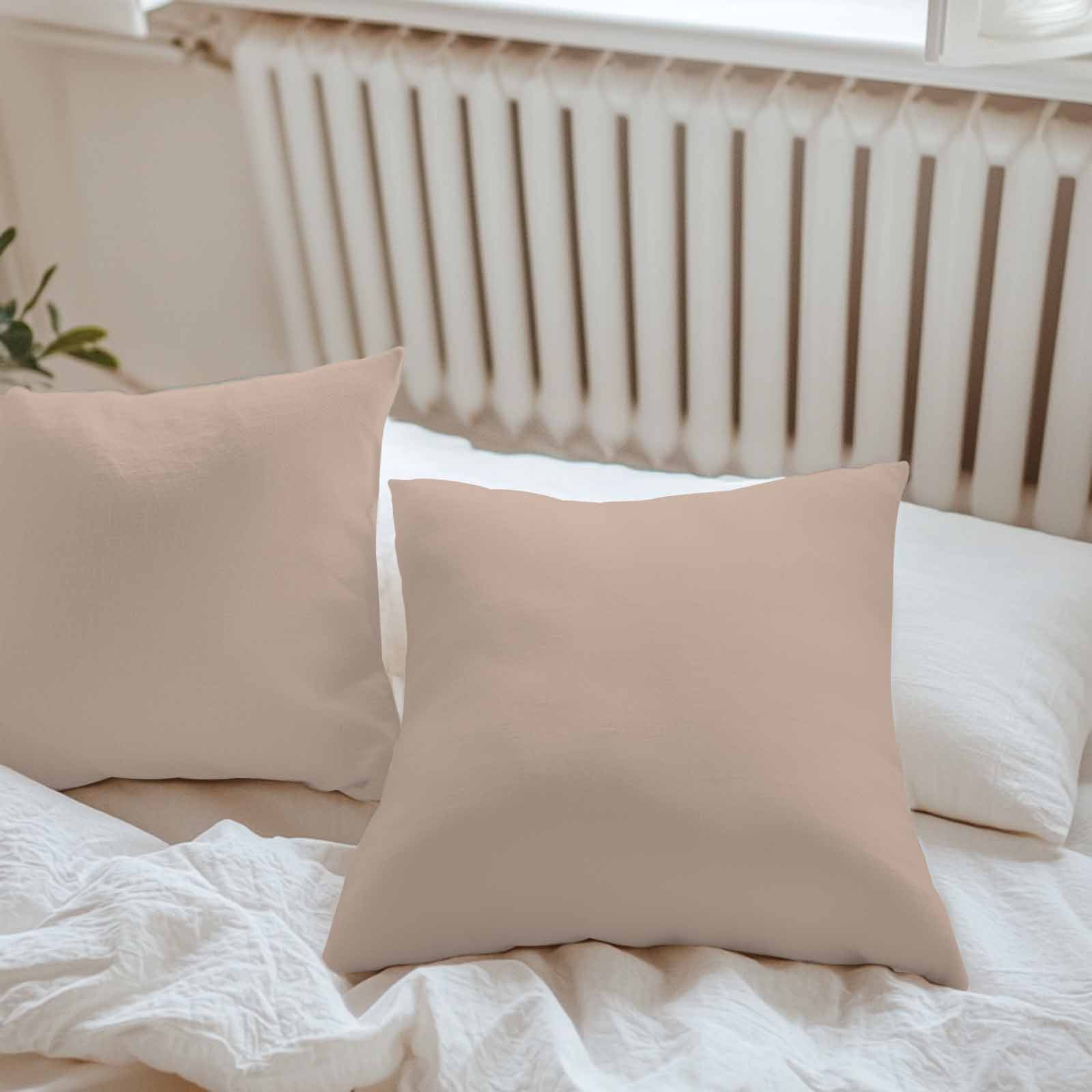 Brown Throw Pillow Covers 16x16 Inch Set of 2, Farmhouse Solid Brown Color Modern Art Waterproof Outdoor Pillow Covers, Decorative Cushion Pillowcases for Couch, Sofa, Bed, Garden, Patio