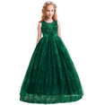 thumbnail image 3 of IBTOM CASTLE Girls Flower Vintage Lace Princess Long Dress for Kids Tulle Pageant Formal Party Wedding Floor Dance Evening Gown 12-13 Years Green, 3 of 8